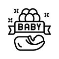 baby born celebration balloons line icon vector illustration
