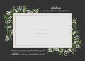 Baby Born Greeting Card with Floral Elements. Baby Shower Template Photo Frame with Lily Flowers. Newborn Child Wedding Invitation