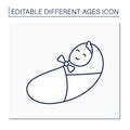 Baby born line icon