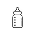 Baby bottle icon in flat style. Milk container vector illustration on white isolated background. Drink glass business concept