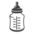 Baby bottle icon isolated on white background. Realistic vector illustration