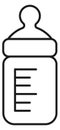 Baby bottle icon. Linear child milk nutrition