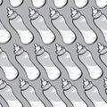 Baby bottle with milk seamless pattern. Baby care drawn backgrou