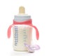 Baby bottle and pacifier Royalty Free Stock Photo