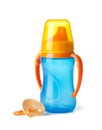Baby: bottle and pacifier Royalty Free Stock Photo