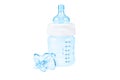 Baby bottle and pacifier Royalty Free Stock Photo