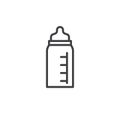 Baby bottle with pacifier line icon