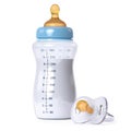 Baby bottle and pacifier Royalty Free Stock Photo