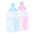 Baby bottle pink and blue