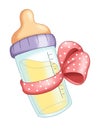 Baby bottle with pink bow