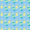 Baby bottle seamless pattern