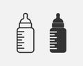 Baby bottle vector illustration. milk bottle icon outline style design Royalty Free Stock Photo