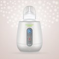 Baby Bottle Warmer And Feeding Bottle On A Background. Vector Illustration.