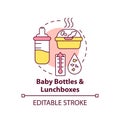 Baby bottles and lunchboxes concept icon Royalty Free Stock Photo