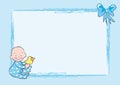 Baby boy frame. Illustration of frame of newborn boy girl Royalty Free Stock Photo