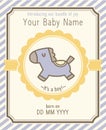 Baby Boy Announcement Card Template Vector Illustration