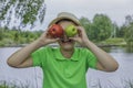 Baby Baby Boy Apples Fruit Autumn Summer Nature Picnic Royalty Free Stock Photo