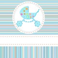 Baby boy arrival announcement card Royalty Free Stock Photo