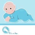 Baby boy arrival announcement card Royalty Free Stock Photo