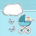 Baby boy arrival announcement Royalty Free Stock Photo