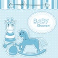 Baby boy arrival card. Royalty Free Stock Photo