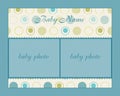 Baby Boy Arrival Card with Frame Royalty Free Stock Photo