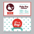 Baby boy arrival cards template with cute whale Royalty Free Stock Photo