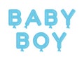 Baby boy balloons text semi flat color vector object Royalty Free Stock Photo