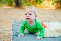 Baby boy bawling Royalty Free Stock Photo