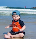 Baby boy at the beach Royalty Free Stock Photo