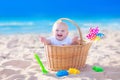 Baby boy on a beach Royalty Free Stock Photo