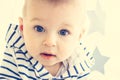 Baby boy with big blue eyes Royalty Free Stock Photo