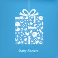 Baby boy birth card Royalty Free Stock Photo