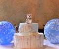 baby boy birthday cake , image of a Royalty Free Stock Photo