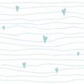 Baby boy blue seamless pattern wave irregular stripes design Hand drawn simple textures background vector
