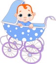 Baby boy in carriage Royalty Free Stock Photo