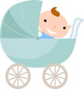 Baby boy in carriage Royalty Free Stock Photo