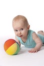 Baby boy with colored soft ball Royalty Free Stock Photo