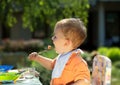 Baby boy eating Royalty Free Stock Photo