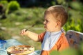 Baby boy eating Royalty Free Stock Photo