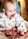 Baby boy eating blueberries Royalty Free Stock Photo