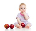 Baby boy eating healthy food Royalty Free Stock Photo