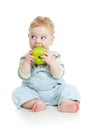 Baby boy eating healthy food Royalty Free Stock Photo