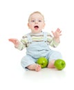 Baby boy eating healthy food Royalty Free Stock Photo