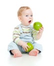 Baby boy eating healthy food Royalty Free Stock Photo