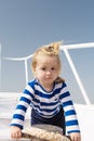 Baby boy enjoy vacation sea cruise ship. Child sailor. Boy sailor travelling sea. Boy sailor striped shirt sea yacht