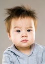 Baby boy eyebrow frown Royalty Free Stock Photo