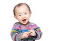 Baby boy feel excited Royalty Free Stock Photo