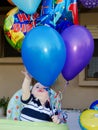 Baby Boy first birthday balloons Royalty Free Stock Photo