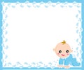 Baby boy frame Royalty Free Stock Photo